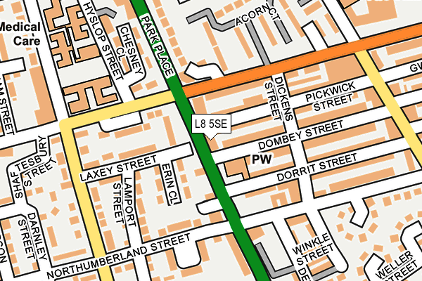 L8 5SE map - OS OpenMap – Local (Ordnance Survey)