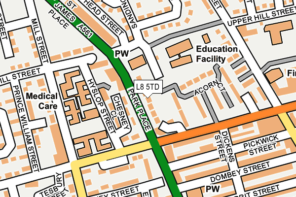 L8 5TD map - OS OpenMap – Local (Ordnance Survey)