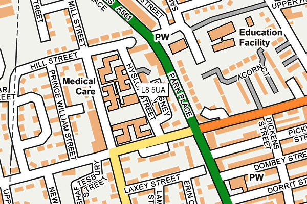 L8 5UA map - OS OpenMap – Local (Ordnance Survey)