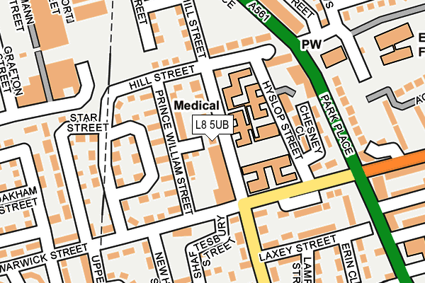 L8 5UB map - OS OpenMap – Local (Ordnance Survey)
