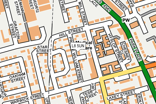 L8 5UN map - OS OpenMap – Local (Ordnance Survey)