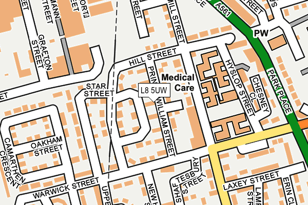 L8 5UW map - OS OpenMap – Local (Ordnance Survey)