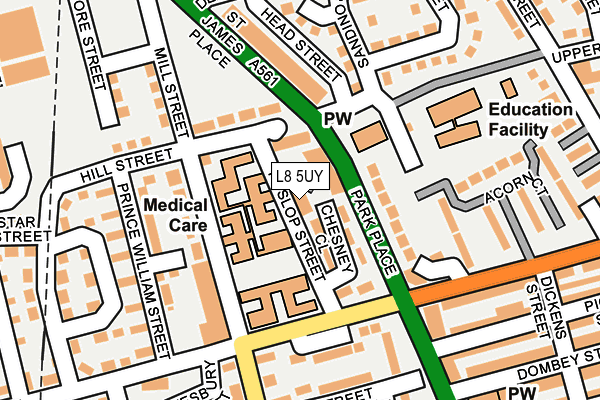L8 5UY map - OS OpenMap – Local (Ordnance Survey)