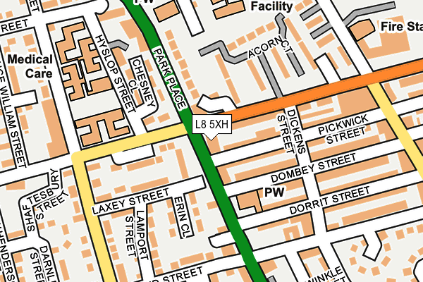 L8 5XH map - OS OpenMap – Local (Ordnance Survey)