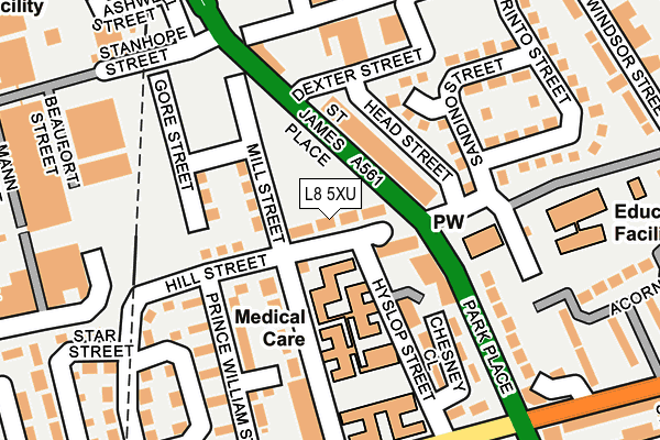 L8 5XU map - OS OpenMap – Local (Ordnance Survey)