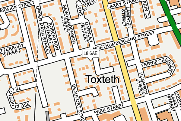 L8 6AE map - OS OpenMap – Local (Ordnance Survey)