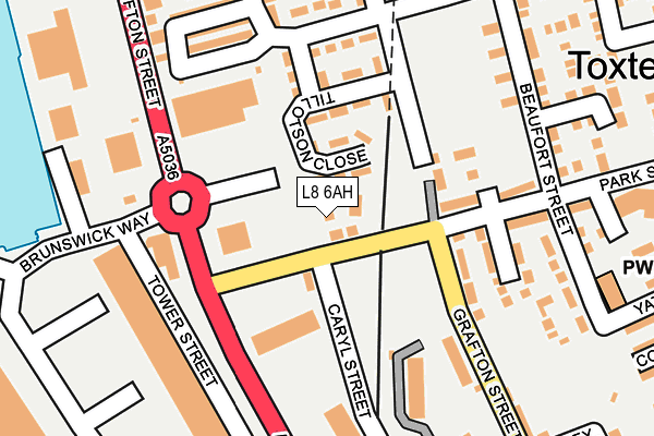 L8 6AH map - OS OpenMap – Local (Ordnance Survey)