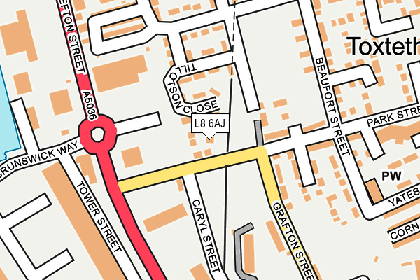 L8 6AJ map - OS OpenMap – Local (Ordnance Survey)