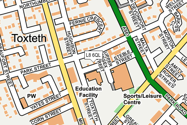 L8 6QL map - OS OpenMap – Local (Ordnance Survey)