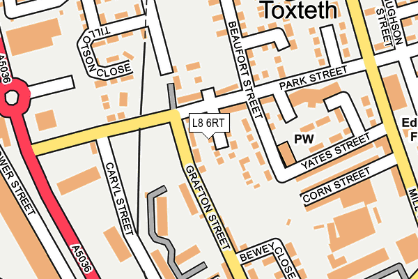 L8 6RT map - OS OpenMap – Local (Ordnance Survey)