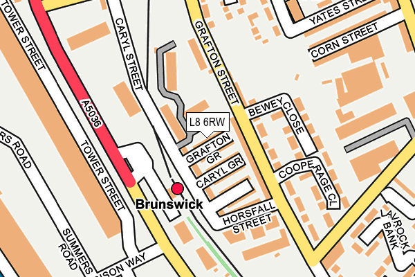 L8 6RW map - OS OpenMap – Local (Ordnance Survey)