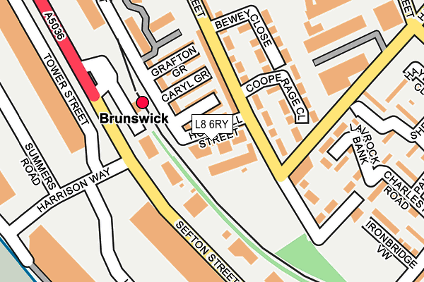 L8 6RY map - OS OpenMap – Local (Ordnance Survey)