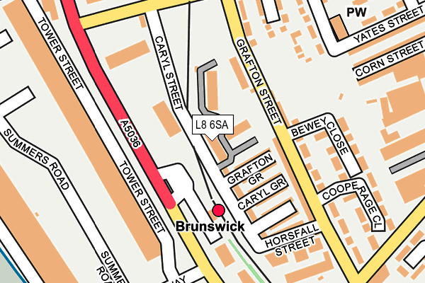 L8 6SA map - OS OpenMap – Local (Ordnance Survey)