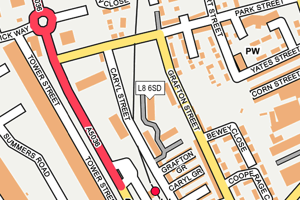L8 6SD map - OS OpenMap – Local (Ordnance Survey)