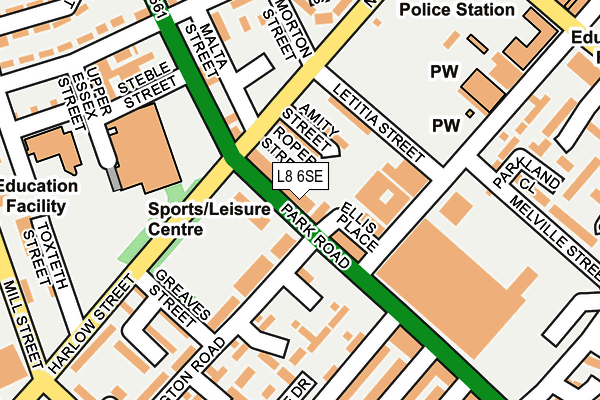 L8 6SE map - OS OpenMap – Local (Ordnance Survey)
