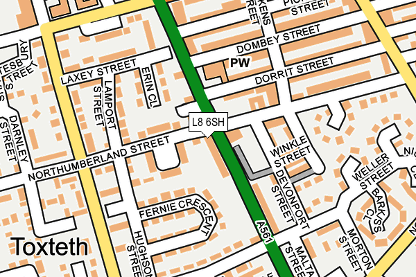 L8 6SH map - OS OpenMap – Local (Ordnance Survey)