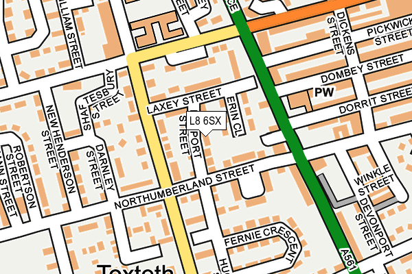 L8 6SX map - OS OpenMap – Local (Ordnance Survey)