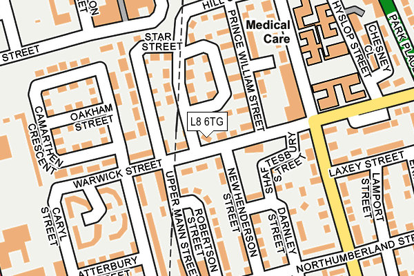 L8 6TG map - OS OpenMap – Local (Ordnance Survey)