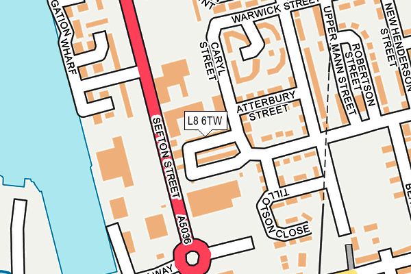 L8 6TW map - OS OpenMap – Local (Ordnance Survey)