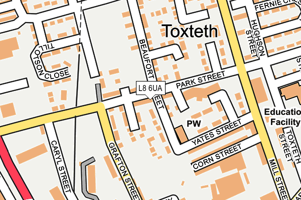 L8 6UA map - OS OpenMap – Local (Ordnance Survey)