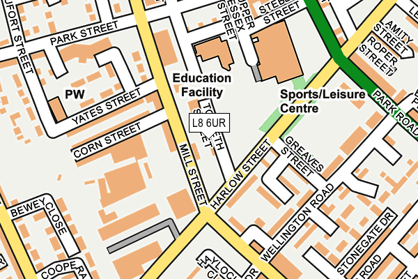 L8 6UR map - OS OpenMap – Local (Ordnance Survey)