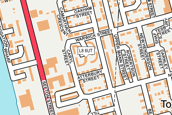 L8 6UT map - OS OpenMap – Local (Ordnance Survey)
