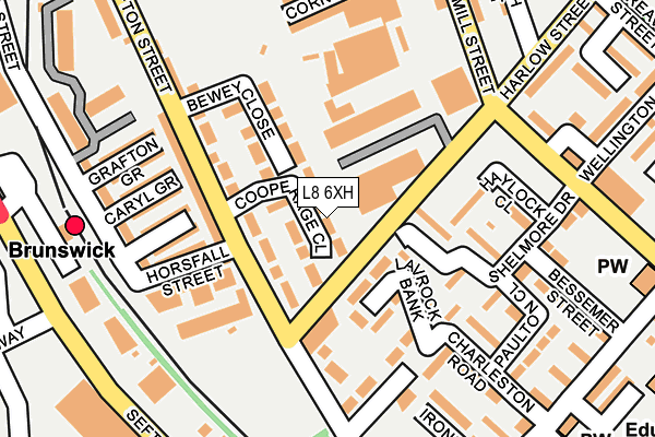 L8 6XH map - OS OpenMap – Local (Ordnance Survey)