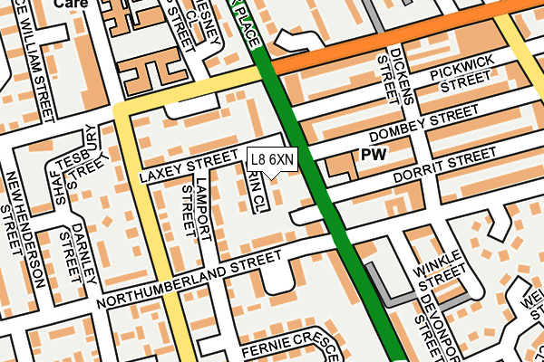 L8 6XN map - OS OpenMap – Local (Ordnance Survey)