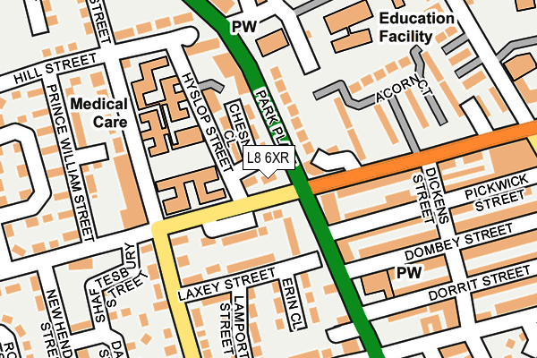 L8 6XR map - OS OpenMap – Local (Ordnance Survey)