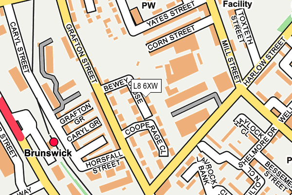 L8 6XW map - OS OpenMap – Local (Ordnance Survey)