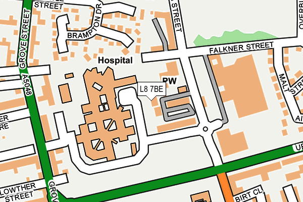 L8 7BE map - OS OpenMap – Local (Ordnance Survey)