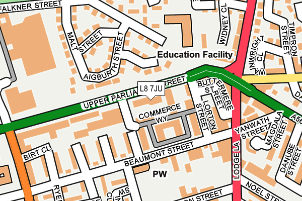 L8 7JU map - OS OpenMap – Local (Ordnance Survey)