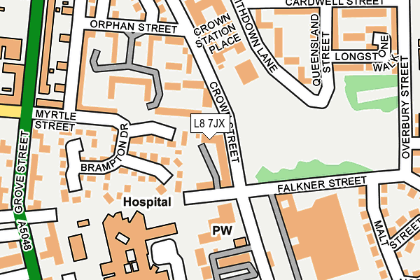 L8 7JX map - OS OpenMap – Local (Ordnance Survey)