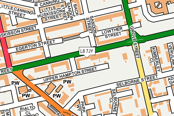 L8 7JY map - OS OpenMap – Local (Ordnance Survey)