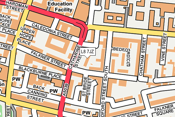 L8 7JZ map - OS OpenMap – Local (Ordnance Survey)