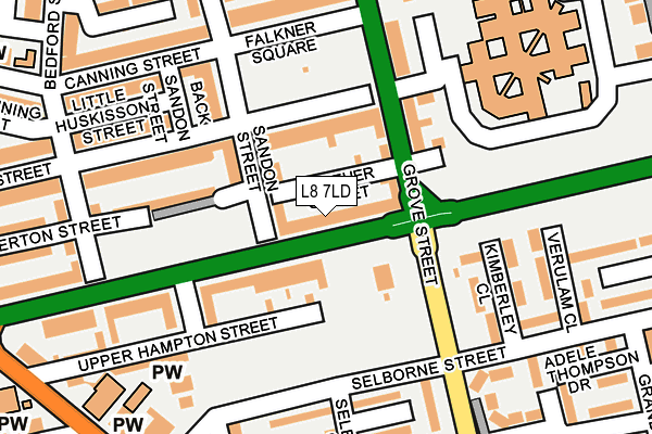 L8 7LD map - OS OpenMap – Local (Ordnance Survey)
