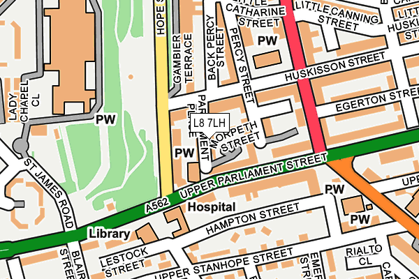 L8 7LH map - OS OpenMap – Local (Ordnance Survey)