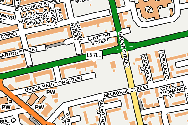L8 7LL map - OS OpenMap – Local (Ordnance Survey)