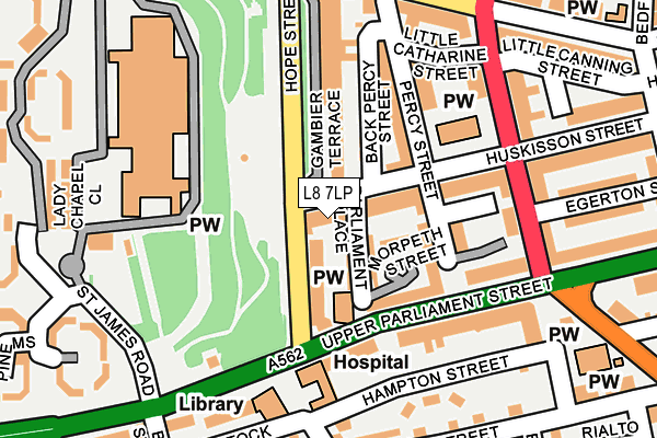 L8 7LP map - OS OpenMap – Local (Ordnance Survey)