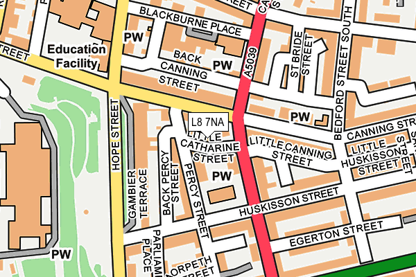 L8 7NA map - OS OpenMap – Local (Ordnance Survey)