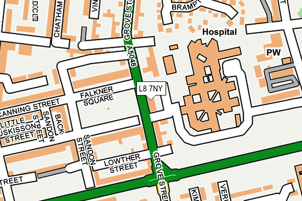 L8 7NY map - OS OpenMap – Local (Ordnance Survey)