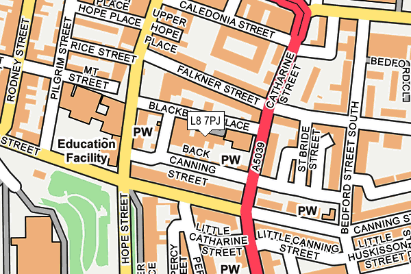 L8 7PJ map - OS OpenMap – Local (Ordnance Survey)