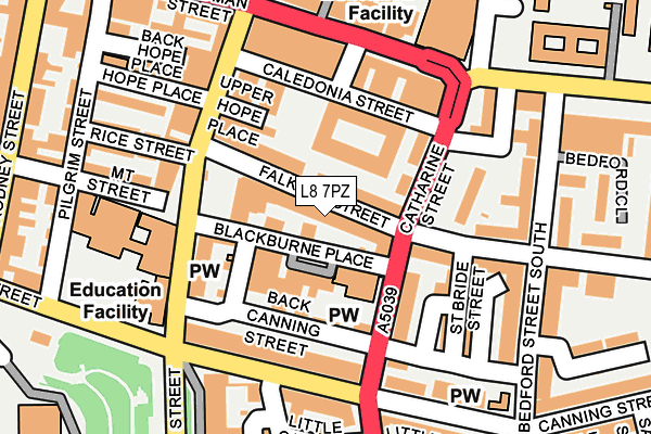 L8 7PZ map - OS OpenMap – Local (Ordnance Survey)