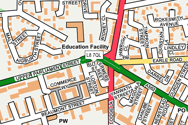 L8 7QL map - OS OpenMap – Local (Ordnance Survey)