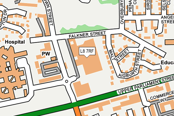 L8 7RF map - OS OpenMap – Local (Ordnance Survey)