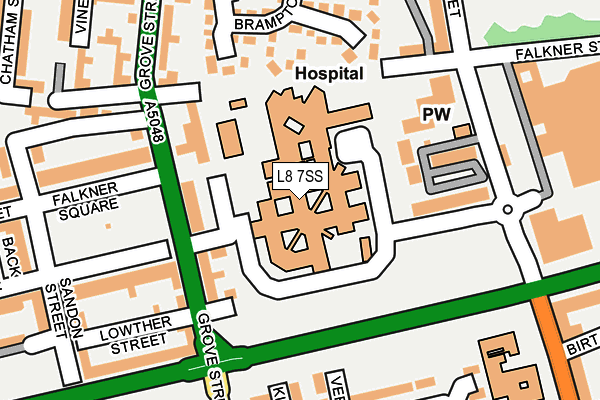 L8 7SS map - OS OpenMap – Local (Ordnance Survey)