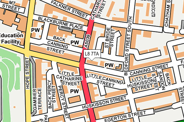 L8 7TA map - OS OpenMap – Local (Ordnance Survey)