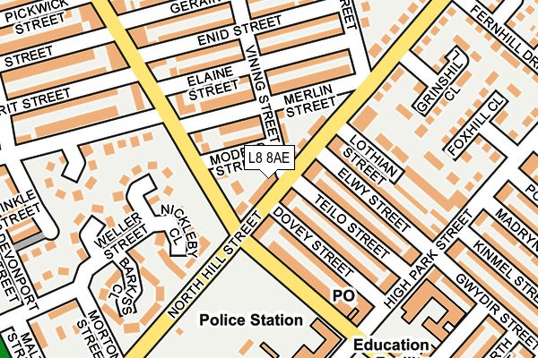 L8 8AE map - OS OpenMap – Local (Ordnance Survey)