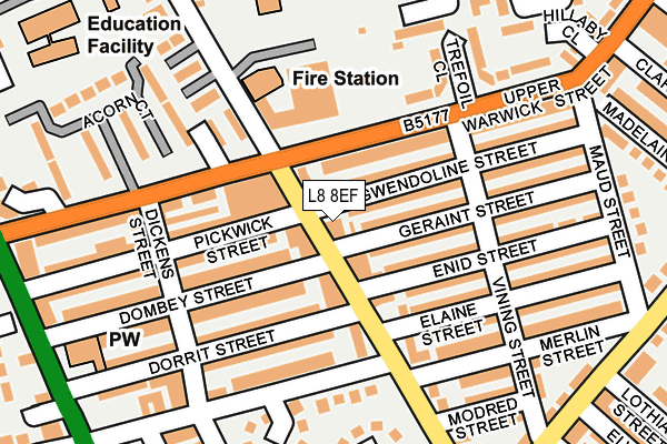 L8 8EF map - OS OpenMap – Local (Ordnance Survey)