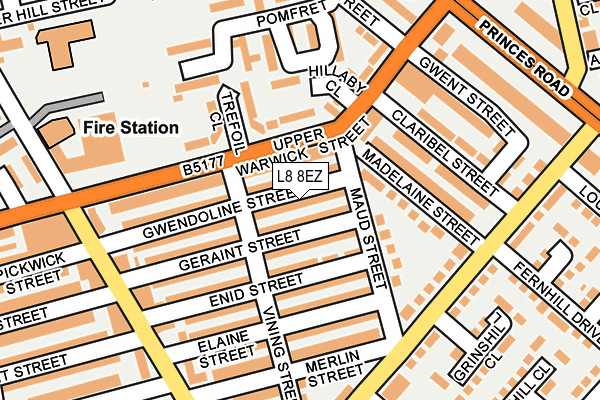 L8 8EZ map - OS OpenMap – Local (Ordnance Survey)